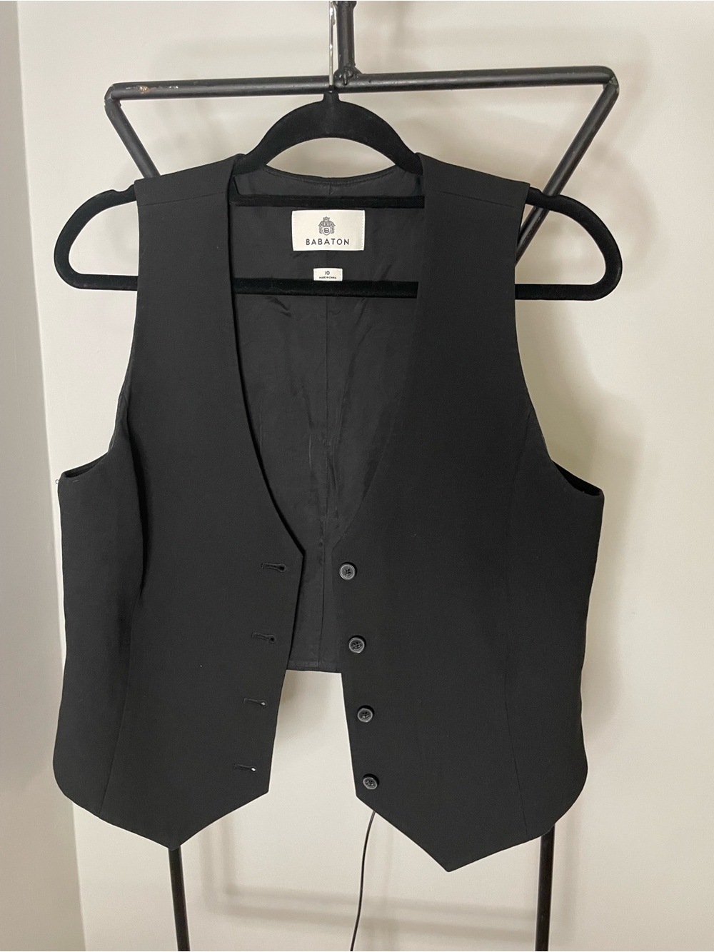Babaton Black Tailored Vest with Label Detail